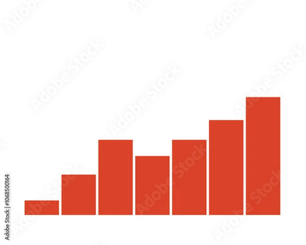 Fototapeta Red graph bar. Vector simple color flat illustration. 