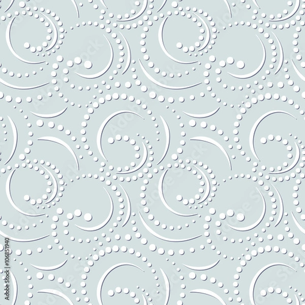Fototapeta Decorative seamless pattern in light blue tone. Elegant, embossed effect texture vector design. Simple to edit, without gradient, three colors.