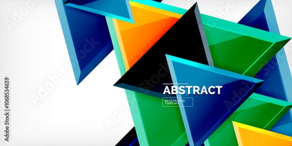 Fototapeta Abstract background - glossy triangles. Vector Illustration For Wallpaper, Banner, Background, Card, Book Illustration, landing page