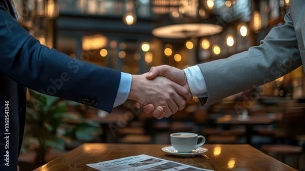 Obraz The Handshake in Cafe