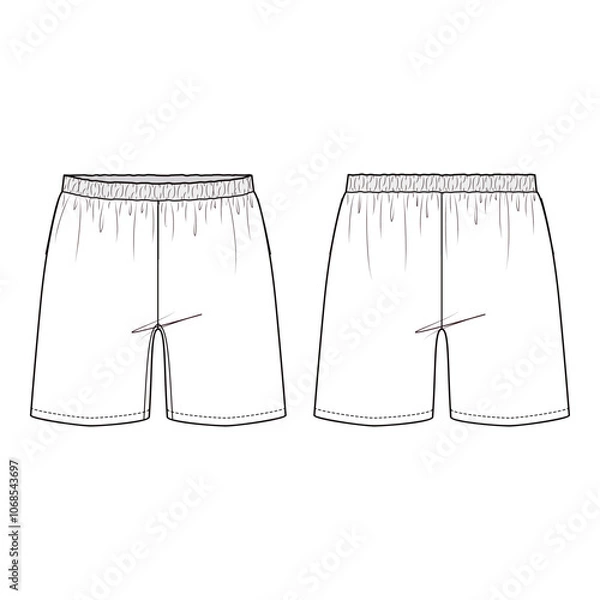 Obraz Athletic shorts front and back view vector illustration

