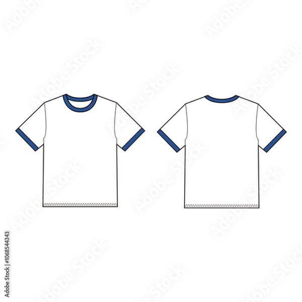 Obraz Ringer t-shirt with colored trim vector illustration

