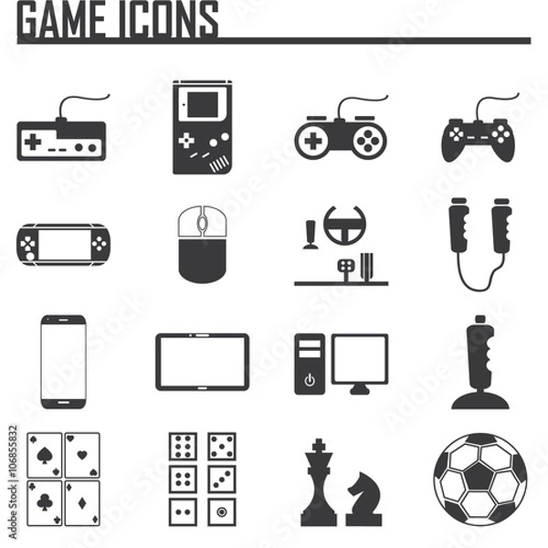 Fototapeta Game Entertaining Icons