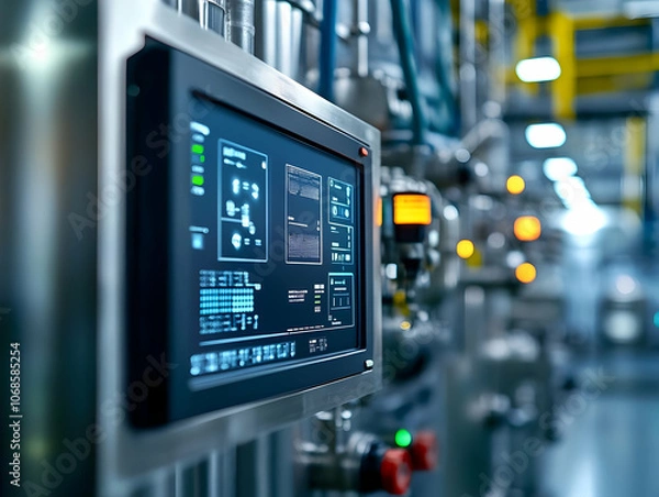 Obraz Photo - Industrial Automation Control Panel Monitoring System