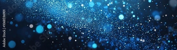 Obraz A blue background with fireworks in the sky, creating an atmosphere of celebration and joy for New Year's Day or other festive events