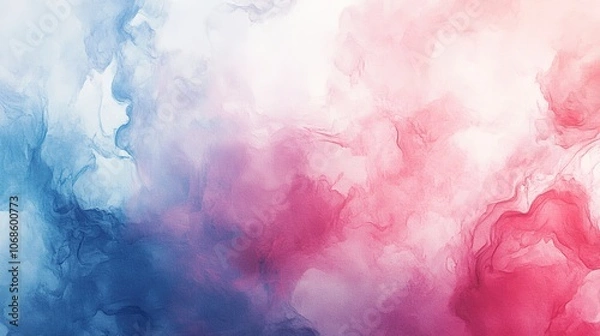 Fototapeta Soft merging blue and pink smoke patterns