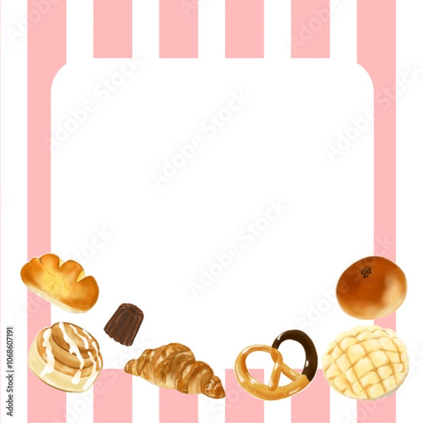 Obraz 広告に使えるリアルなパンのフレーム