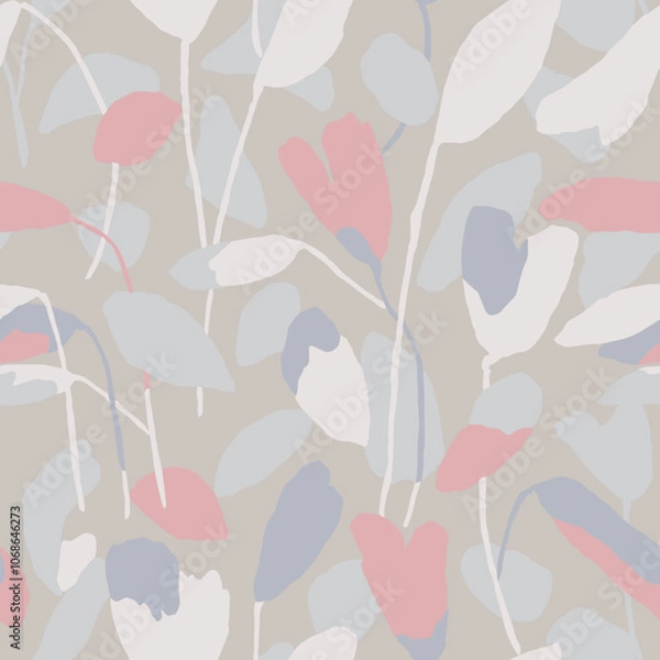 Fototapeta Vector modern leaf illustration seamless repeat pattern digital artwork