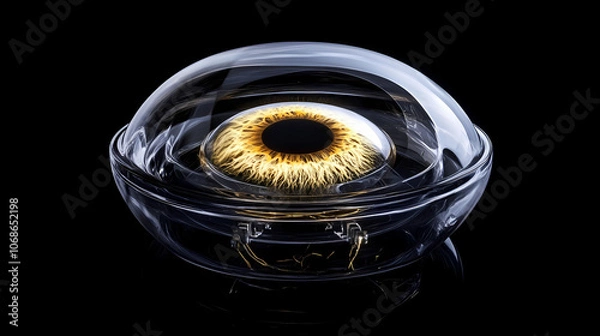 Fototapeta Glowing Iris with Transparent Lens Effect