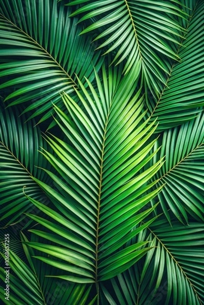 Fototapeta texture background with green big leaves top view 