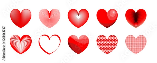 Fototapeta Heart collection in various style