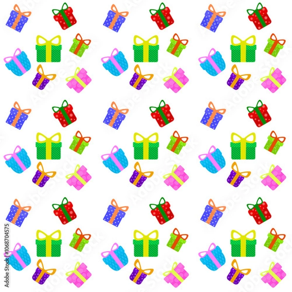 Obraz Decorative Christmas pattern with colorful gift boxes