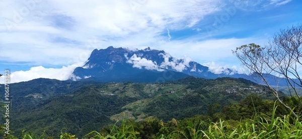 Obraz landscape mount kinabalu with sky