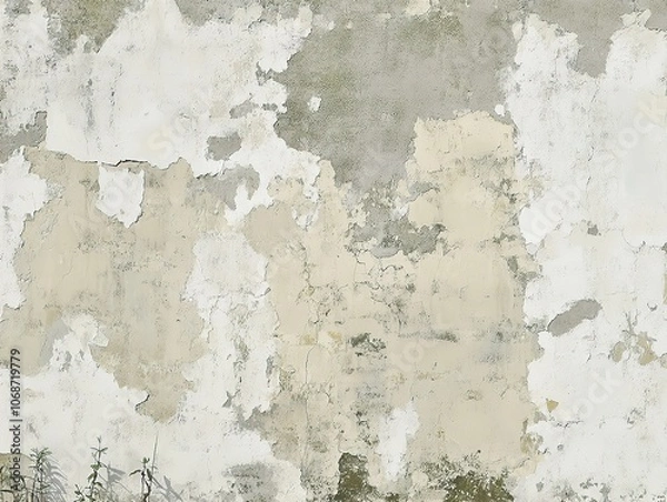 Fototapeta Weathered concrete wall with peeling paint texture.