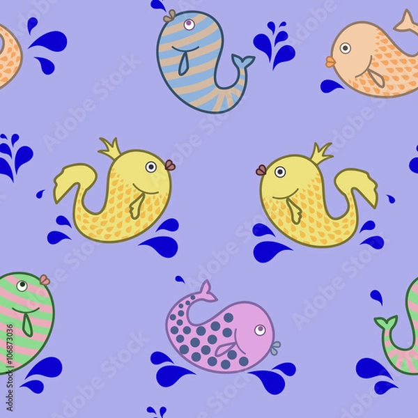 Fototapeta Pattern of splashing fish