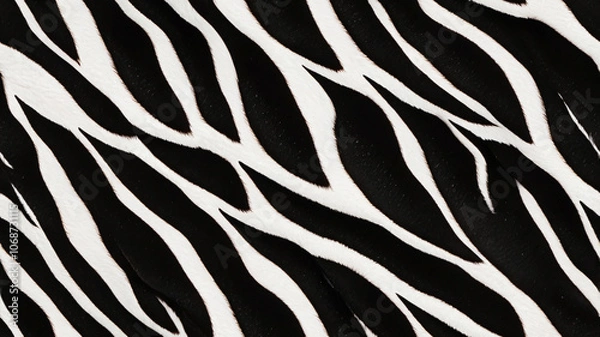 Fototapeta safari background and zebra fur texture in black and white striped natural pattern