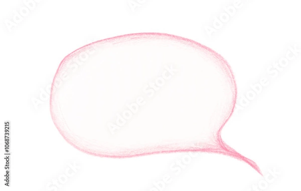 Obraz Hand drawn speech bubble colored pencil on transparent background