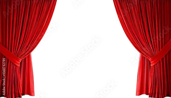 Fototapeta Elegant Red Curtains for Stage or Window Decor