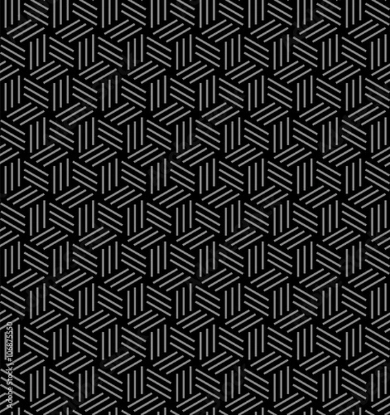 Fototapeta Elegant dark antique background image of 3D line box pattern