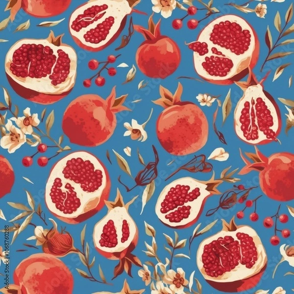 Obraz seamless pattern with pomegranate 