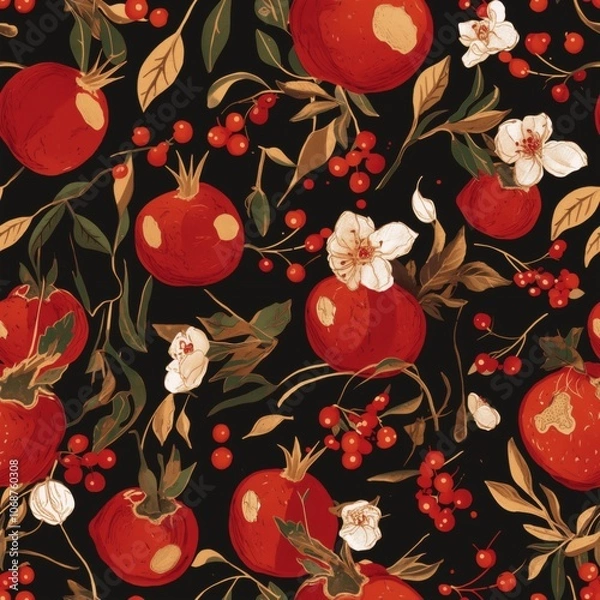 Obraz seamless pattern pomegranate 