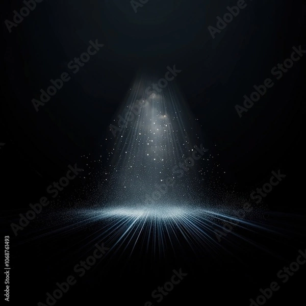 Fototapeta A dark background with a light shining on a spot