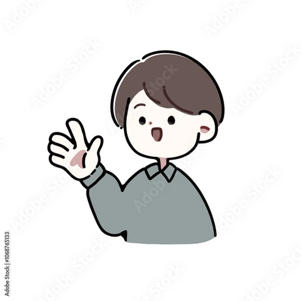 Fototapeta 説明している男性のイラスト