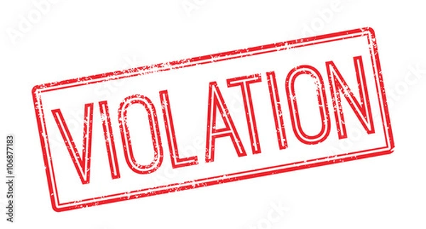 Obraz Violation red rubber stamp on white