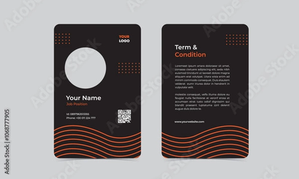 Fototapeta Identity card design template. Employee ID card design