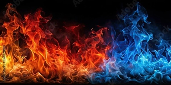 Obraz Abstract image of red, blue, and orange flames