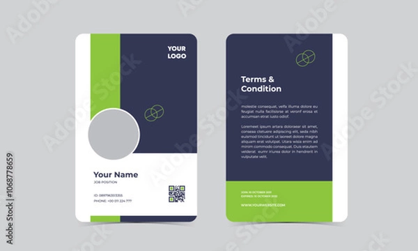 Fototapeta Identity card design template. Employee ID card design