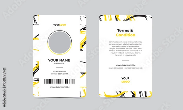 Fototapeta Identity card design template. Employee ID card design