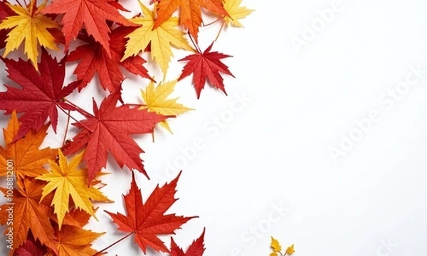Obraz Autumn maple leaves vibrant fall colors orange