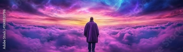 Fototapeta Embracing the Unknown A Visionary Journey on the Path to New Beginnings, Inspired by Future Possibilities and the Promise of a Brighter Tomorrow