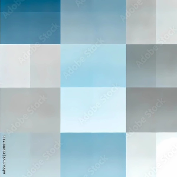 Obraz Soft Blue and Gray Abstract Gradient Squares Pattern