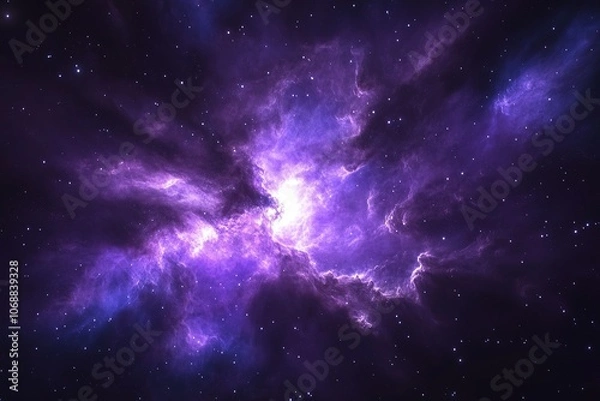 Obraz Purple and blue nebula in outer space..
