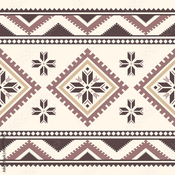 Obraz Southwest Aztec geometric Native American Mexican Navajo tribal ethnic seamless pattern fabric colorful design vector for textile printing