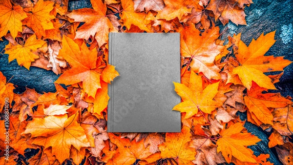 Fototapeta Empty White Objects Mockups with Fall - Autumn Environment - Logo and Graphics Placement