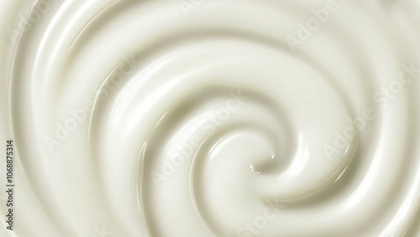 Fototapeta Smooth Swirl Texture of White Yogurt or Cream Background