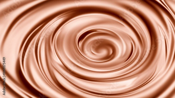 Fototapeta Smooth Swirl Texture of Silky Chocolate Cream or Cosmetic Cream Background