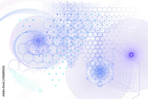 Fototapeta Sacred geometry symbols and elements background