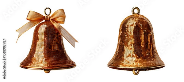 Fototapeta Set of sequins festive bell.
