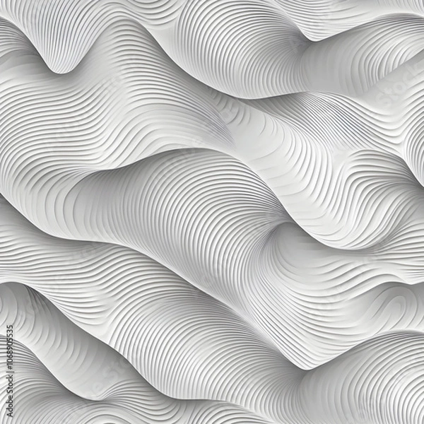 Fototapeta Abstract Geometric Pattern with Wavy Lines and Circles, Perfect for Background or Wallpaper Design