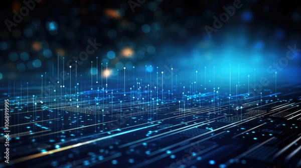 Fototapeta Futuristic Digital Tech Network Visualization