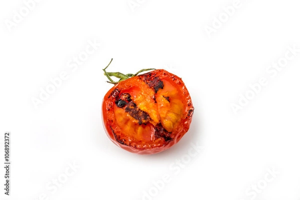 Fototapeta Tomatoes grilled - fried tomatoes on grill
