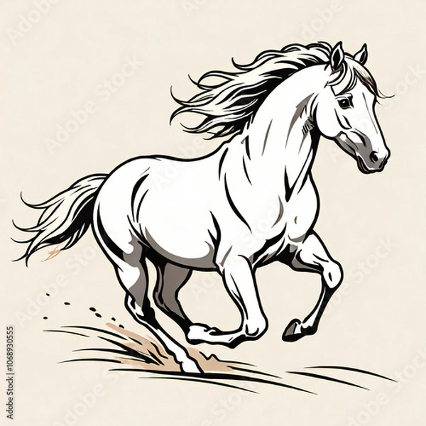 Fototapeta 走る馬