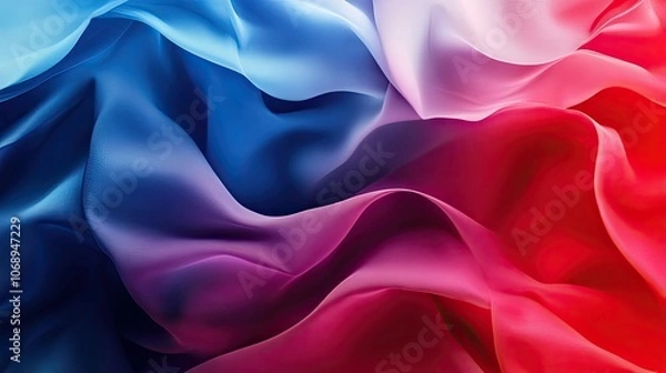 Fototapeta Abstract background inspired by the American flag, featuring vibrant red and blue elements, perfect for creative projects with ample copy space for your text.
