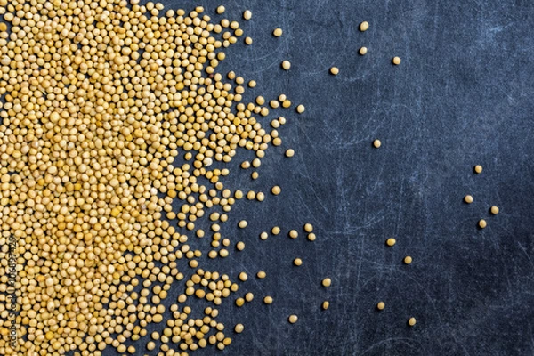 Fototapeta Mustard seeds and copy space