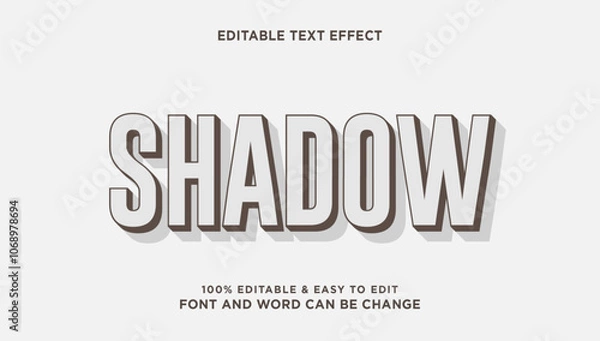 Fototapeta Shadow text effect with simple 3D style that can be edited