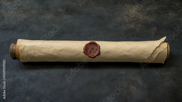 Obraz Paper scroll with wax seal